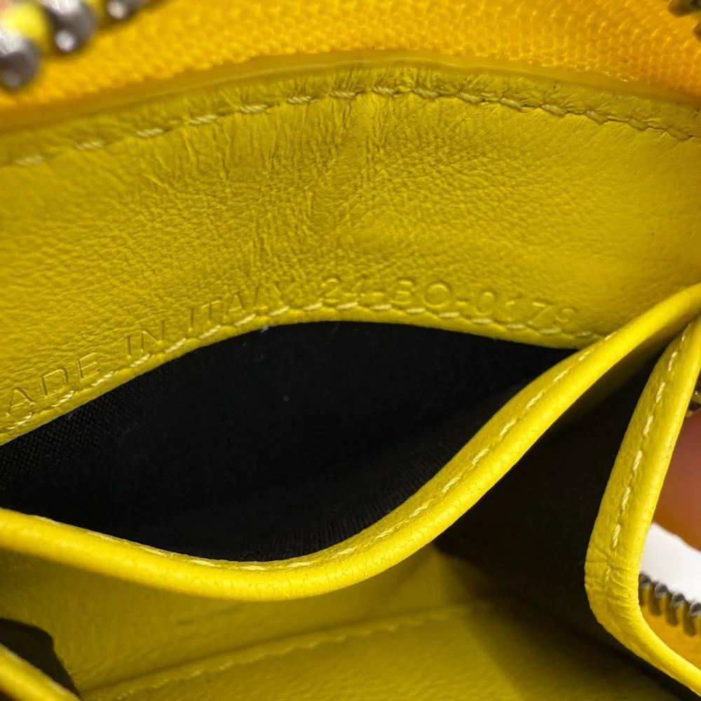 Christian Dior Yellow Round Zip Wallet/Coin Case